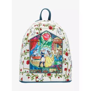 Loungefly Disney Beauty And The Beast Stained Glass Mini Backpack